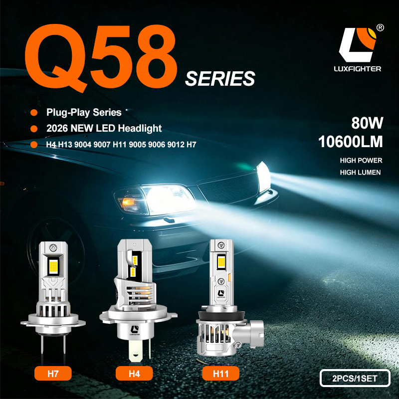 全く新しいプラグイン LED 自動車用ヘッドライト LUXFIGHTER 2026 Q58 シリーズが正式に発売されました